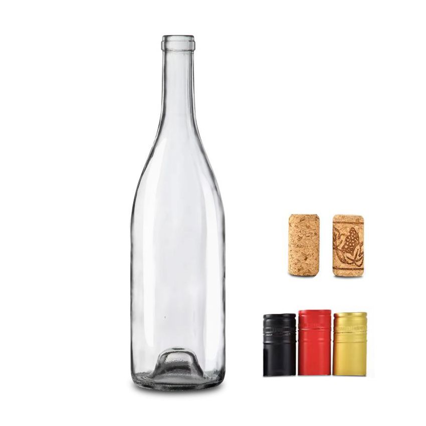 şeffaf mantarlı bordo şişe